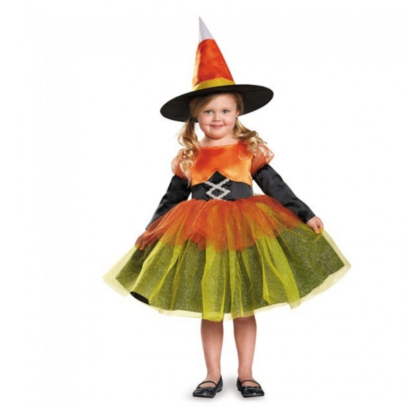 Toddler Girls "Candy Corn Witch" Costume - Picture 4 of 4